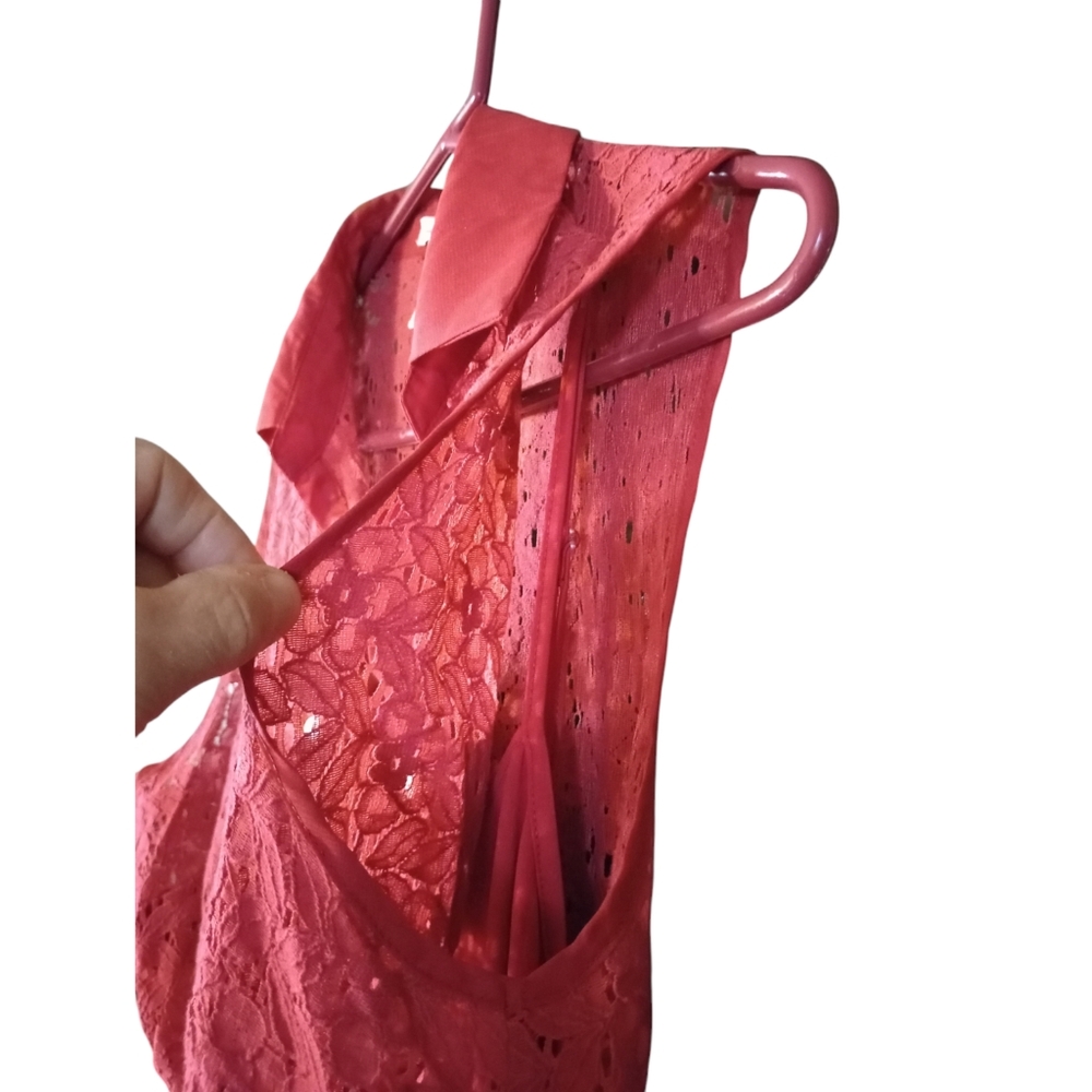 American Rag Red Eyelet Mix Fabric Shirt Dress Country Cottagecore Cowgirl 1X - Picture 3 of 12